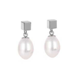 Solid Pearl Drop Earrings – Rose Gold and Silver