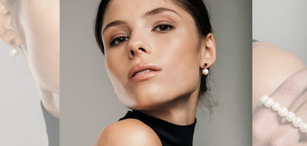 Solid Pearl Drop Earrings – Rose Gold and Silver