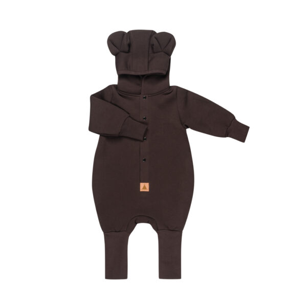 Eared Jumpsuit for Babies and Kids – Chocolate