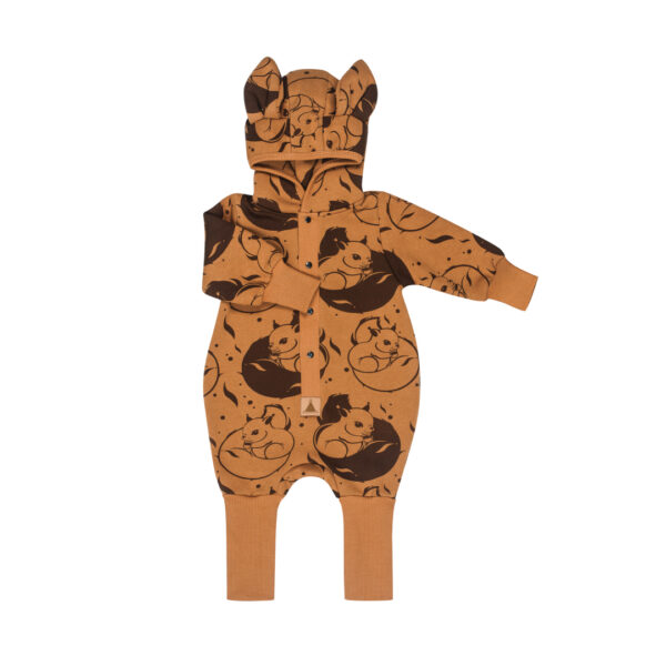 Eared Jumpsuit for Babies and Kids – Cinnamon Squirrel