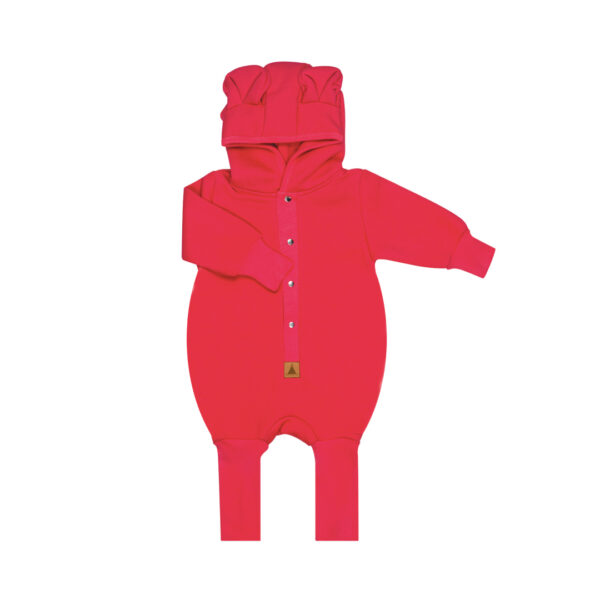 Eared Jumpsuit for Babies and Kids – Coral