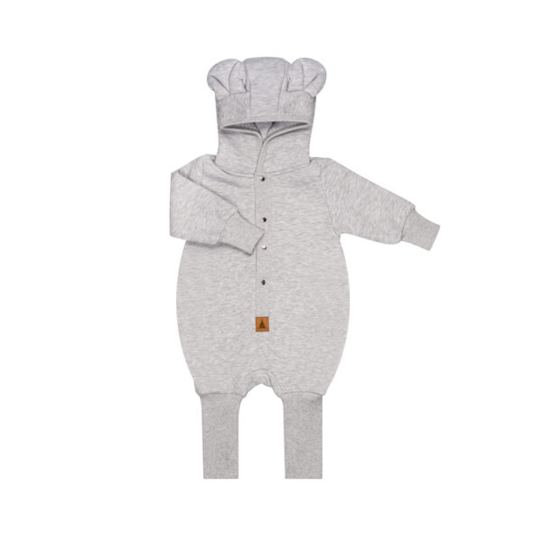Eared Jumpsuit for Babies and Kids – Melange Grey