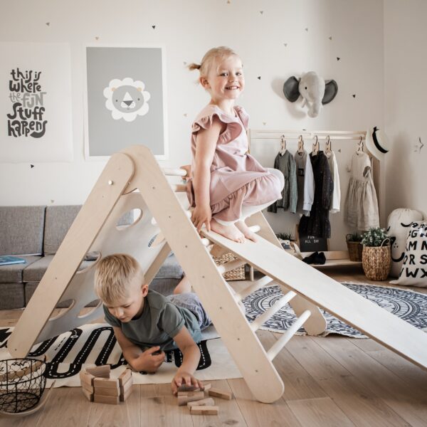 2-in-1 Montessori Climbing Triangle With Ramp