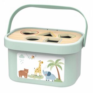 3in1 Toy Box – Sorting Blocks, Stackable Pyramid and Elephant On Wheels