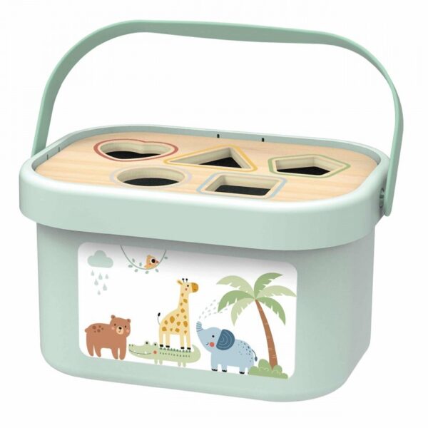 3in1 Toy Box – Sorting Blocks, Stackable Pyramid and Elephant On Wheels