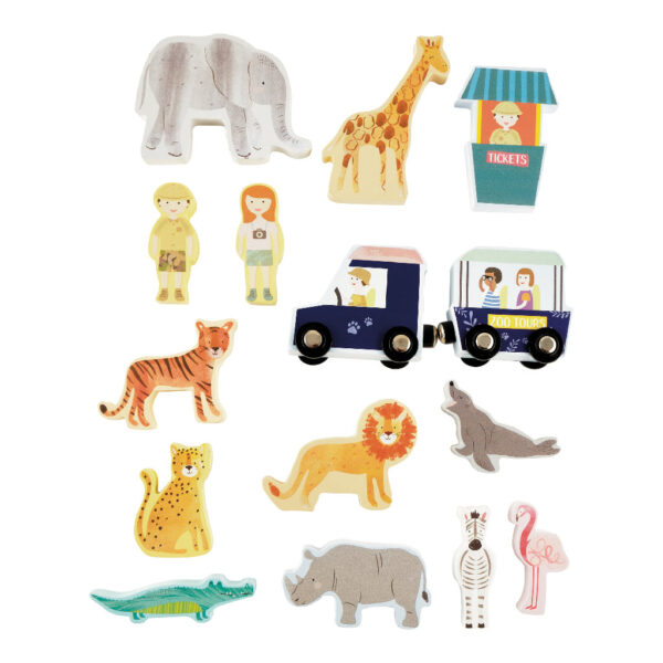 Playbox with Wooden Pieces – Jungle & Zoo