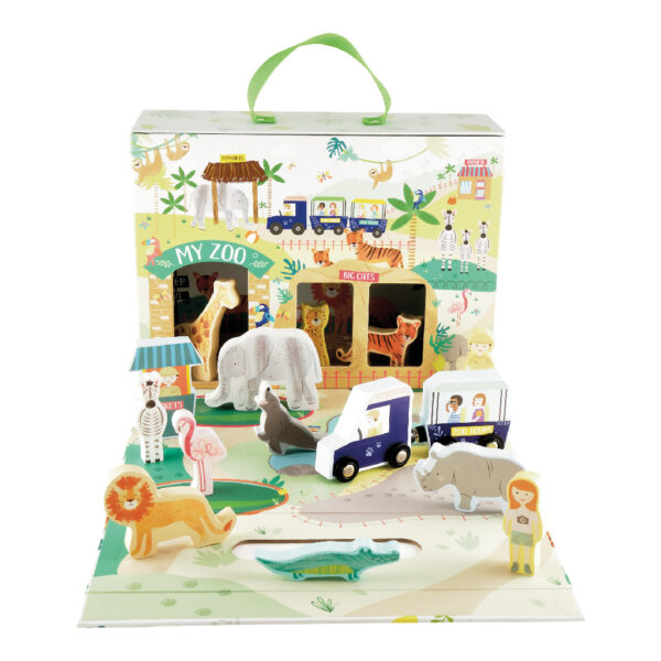Playbox with Wooden Pieces – Jungle & Zoo