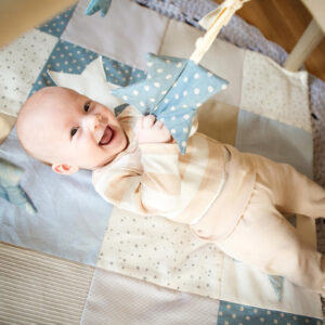 Small baby activity mat, 80×80 cm – Blue