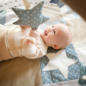 Small baby activity mat, 80×80 cm – Blue