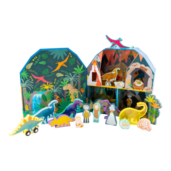 Playbox with Wooden Pieces – Dinosaur