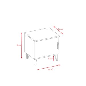 Bedside Table Kubi – Grey