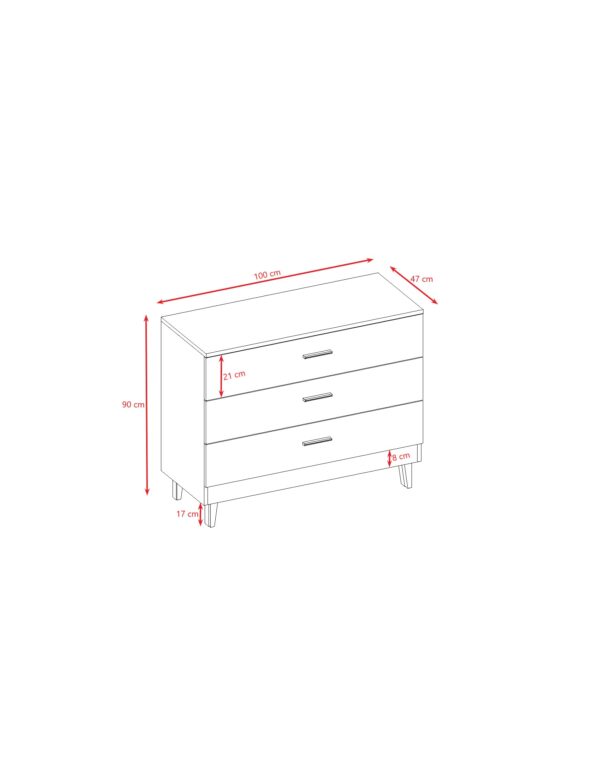 Chest of Drawers Kubi – Grey