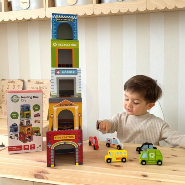 City Vehicles in Boxes Puzzle Cubes