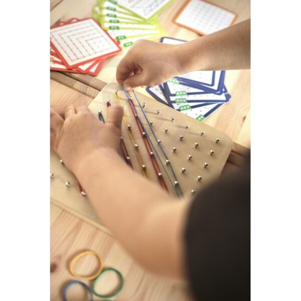 Geoplan on Rubber Bands Wooden Puzzle, 69 pcs