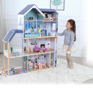 Wooden Dollhouse Crystal with LED Lights
