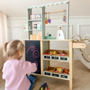 Large Multifunctional Wooden Food Truck Stand, 73 pcs