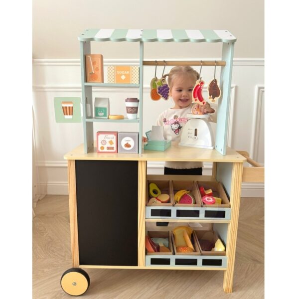 Large Multifunctional Wooden Food Truck Stand, 73 pcs