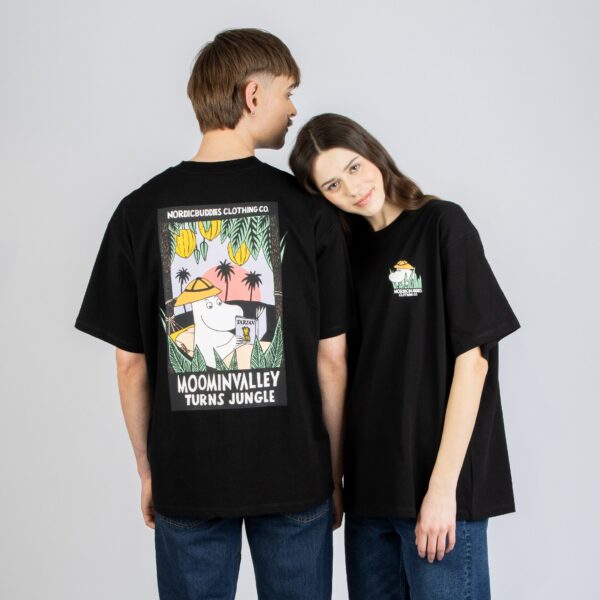 Moomin Jungle Heavy Unisex T-shirt – Black