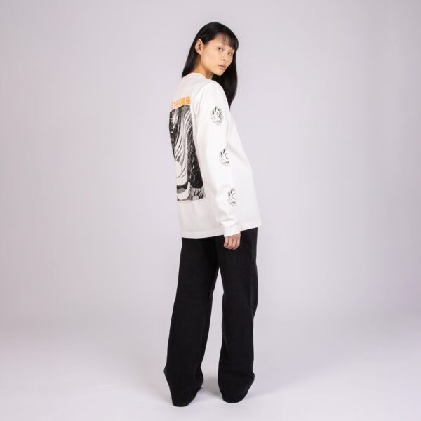 Novels Longsleeve Shirt With Cuffrib Unisex – White