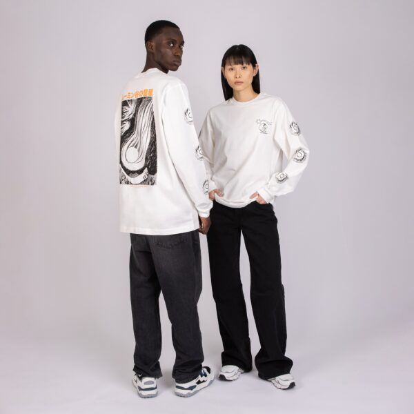 Novels Longsleeve Shirt With Cuffrib Unisex – White