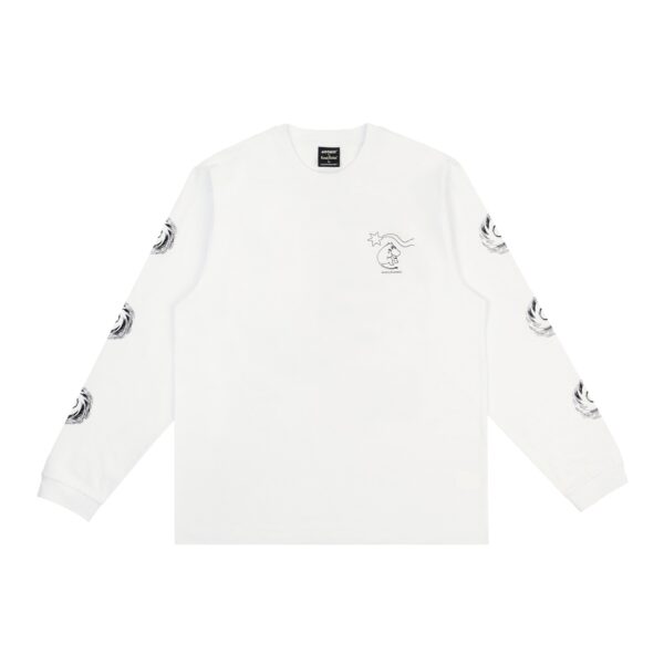 Novels Longsleeve Shirt With Cuffrib Unisex – White