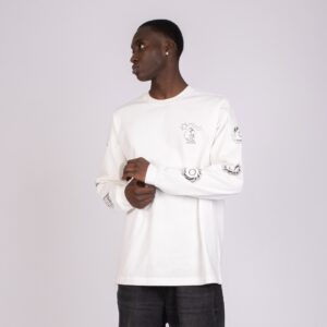 Novels Longsleeve Shirt With Cuffrib Unisex – White