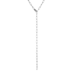 Paper Clip Y-Necklace Silver