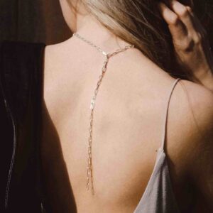 Paper Clip Y-Necklace Silver