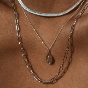 Paper Clip Y-Necklace Silver