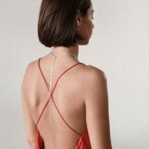 Paper Clip Y-Necklace Silver