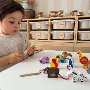 Safari Animal Shaped Wooden Threading Blocks