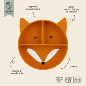 Silicone Divided Suction Plate for Kids – Mr. Fox