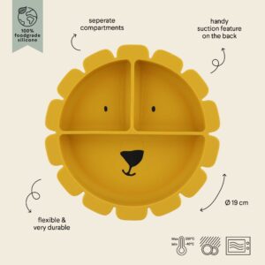 Silicone Divided Suction Plate for Kids – Mr. Lion