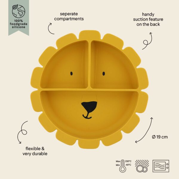 Silicone Divided Suction Plate for Kids – Mr. Lion