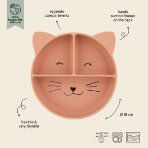 Silicone Divided Suction Plate for Kids – Mrs. Cat