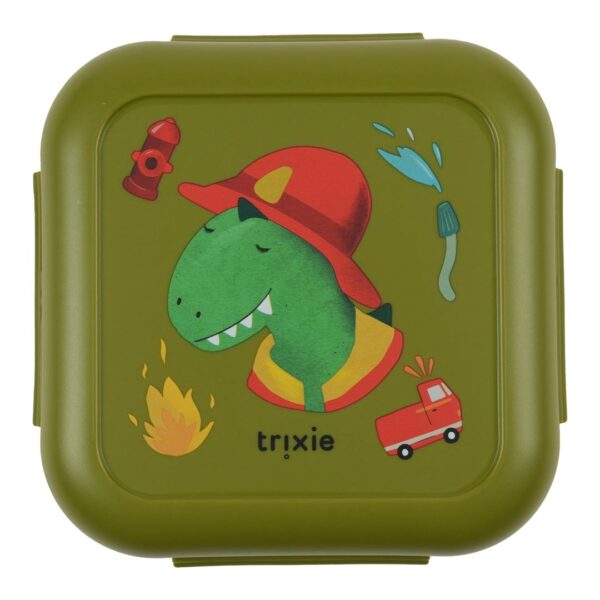Snack box with clips – Fireman Mr. Dino
