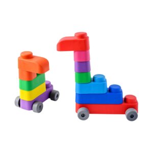 Soft Blocks Set With Wheels – 14 pcs