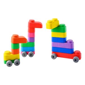 Soft Blocks Set With Wheels – 14 pcs