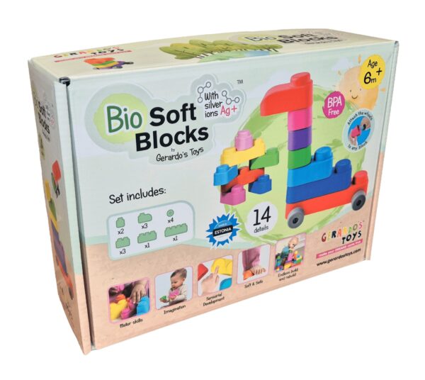 Soft Blocks Set With Wheels – 14 pcs