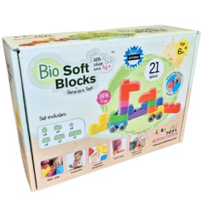 Soft Blocks Set With Wheels - 21 pcs