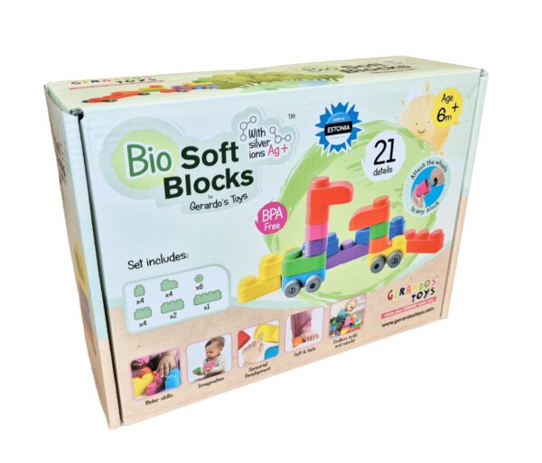 Soft Blocks Set With Wheels – 21 pcs