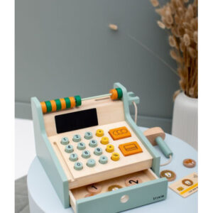 Wooden Store Cash Register with Accessories