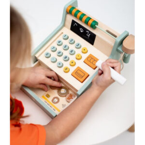 Wooden Store Cash Register with Accessories