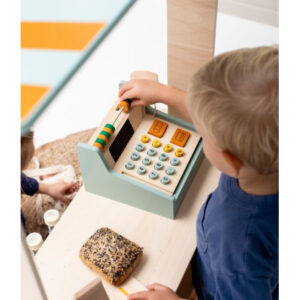 Wooden Store Cash Register with Accessories