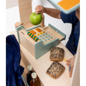 Wooden Store Cash Register with Accessories