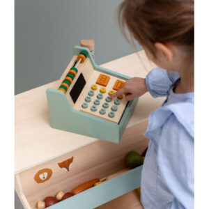 Wooden Store Cash Register with Accessories