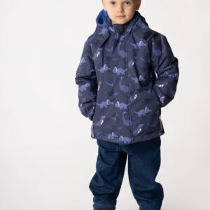 Blue Dinosaur Print Boys’ Spring Parka
