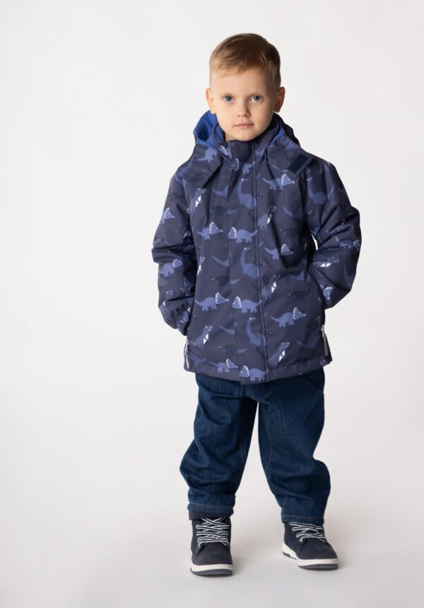 Blue Dinosaur Print Boys’ Spring Parka