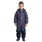 Blue Dinosaur Print Spring/Autumn Children’s Overall with Contrast Panels
