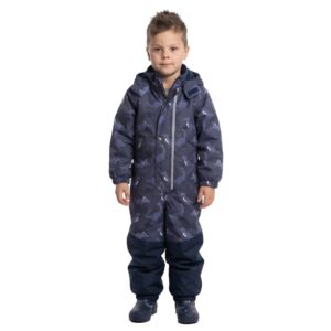 Blue Dinosaur Print Spring/Autumn Children’s Overall with Contrast Panels